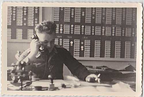 German soldier on phone