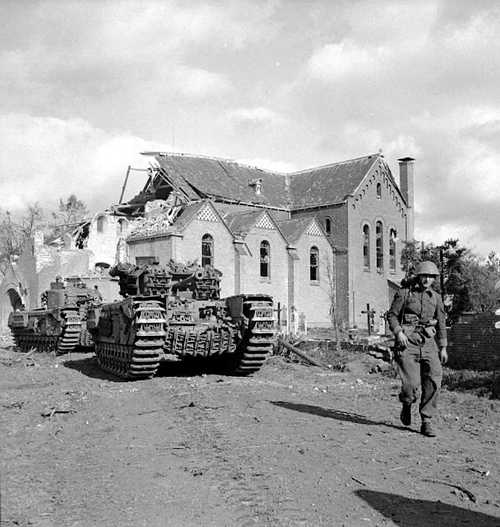 British tanks and infantry