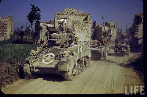 Advancing through an Italian village