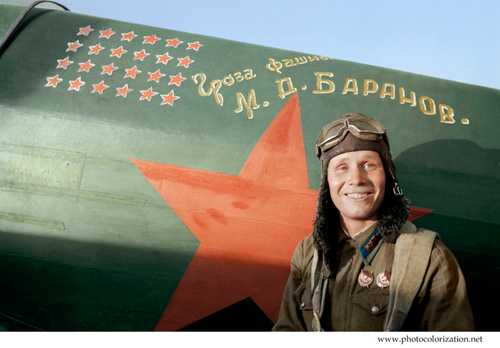 Hero of the Soviet Union, fighter pilot M. Baranov