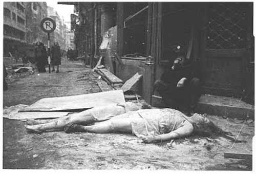 German Women lie dead in the street