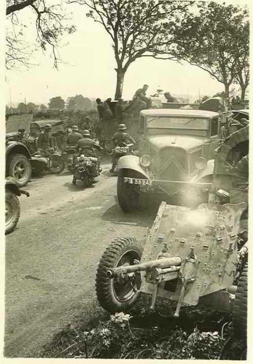 french road after the battle,1940