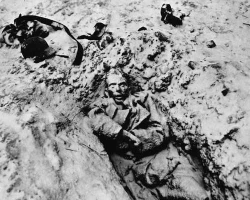Dead German officer in snow