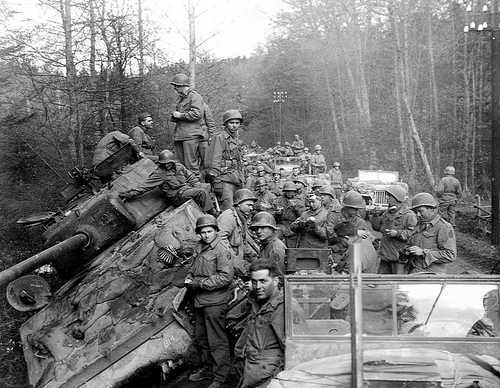Armored column during a halt