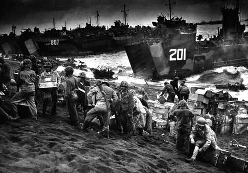 Unloading Supplies at Iwo Jima