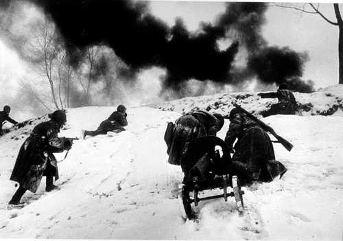 Attack of Soviet  infantry