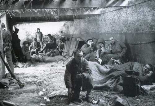 Troops taking shelter
