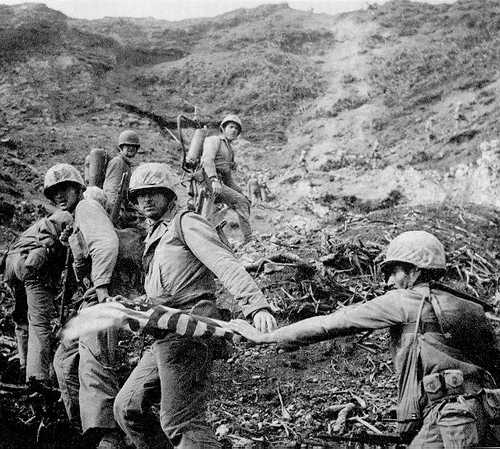 Easy Company with the 1st flag