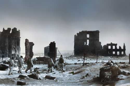 Center of Stalingrad, winter 1943