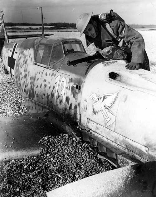 Downed fighter plane