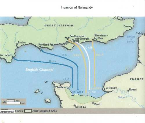 Invasion Layout of the Allies at Normandy