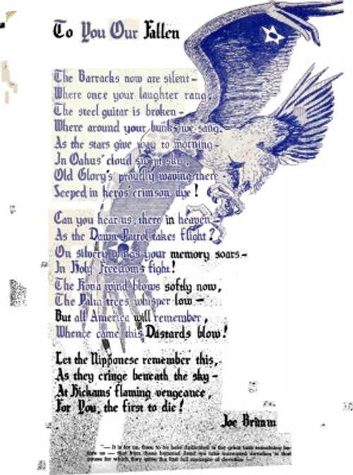 Pearl Harbor Remembrance Poem written 1942