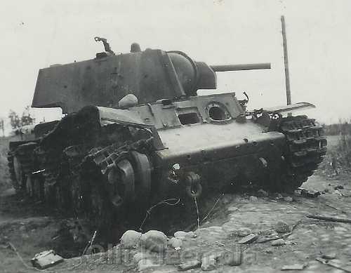 KV-1 destroyed by anti-tank mine