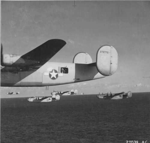 B-24's flying over the Adriatic