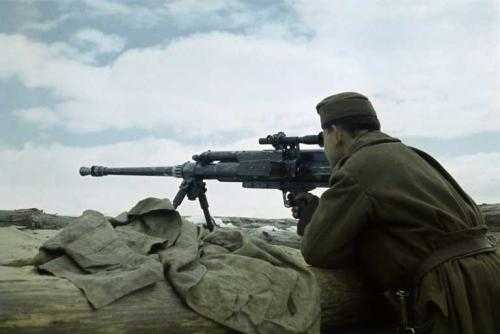 Hungarian soldier with AT rifle