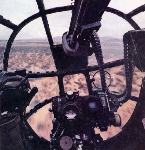 Bombardier view of B-25 bomber