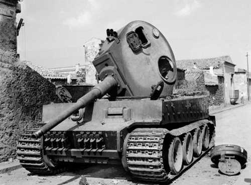 Knocked out Tiger I tank at Belpasso, Sicily