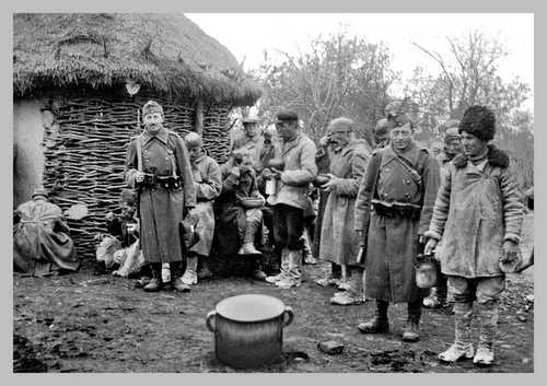 Backyard Meal in Russian Village, 1942
