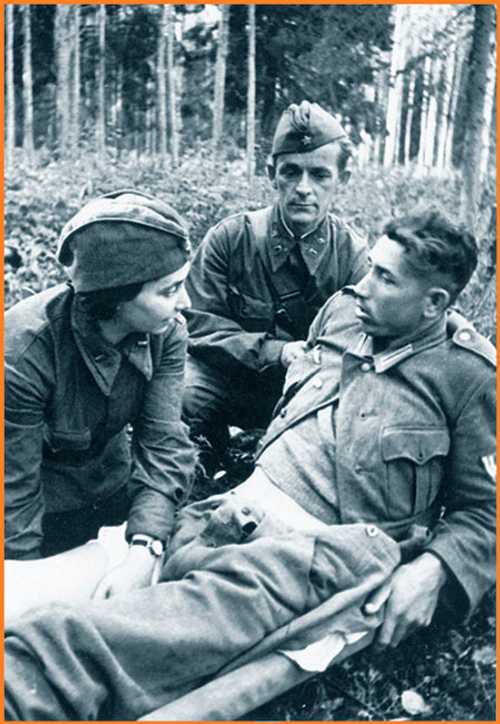 Red Army Nurse treats German POW