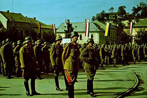 Hungarian honvéds, parade, inspection