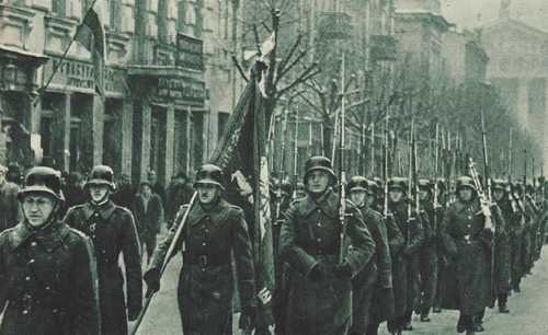Lithuanian army parading in Vilnius