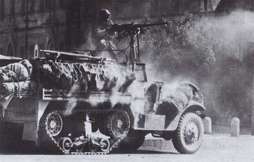 US halftrack in urban warfare