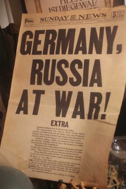 Daily news headline June 1941 
