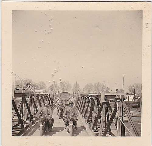 German troops crossing bridge