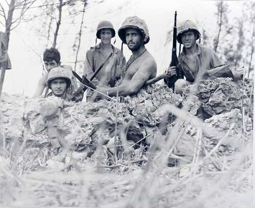 Marine in fox hole