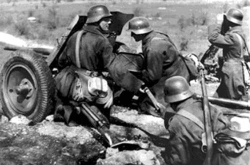 Anti-tank Artillery in Action (Hungary)
