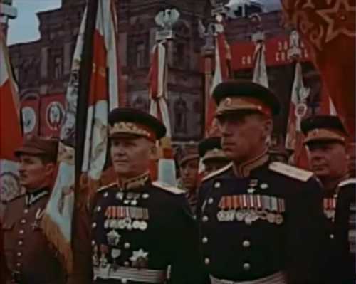 Polish Army and Red Army in Moscow parade 1945.