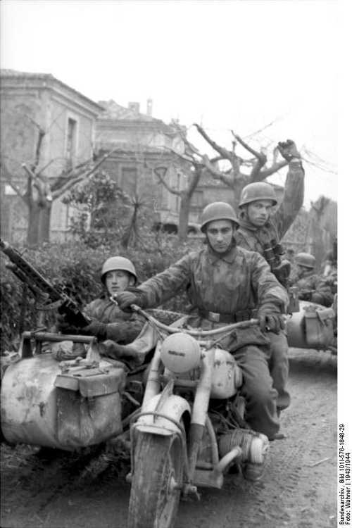 Fallschirmjager with motorcycle