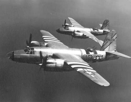B-26's in flight