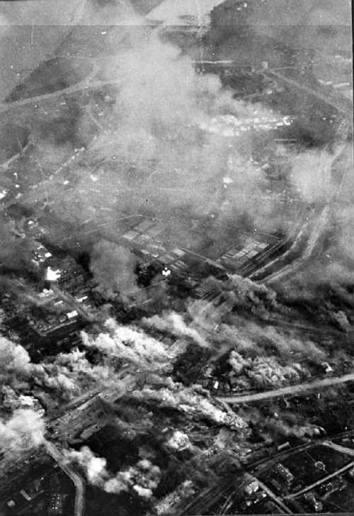 Burning buildings
