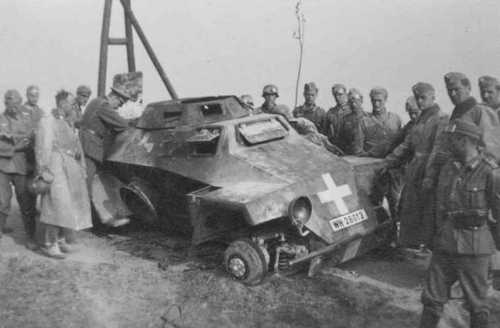 Destroyed German vehicle in Poland.
