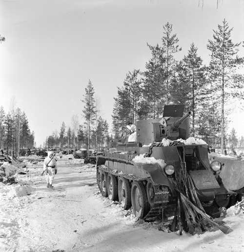 Captured Soviet tank and weapons