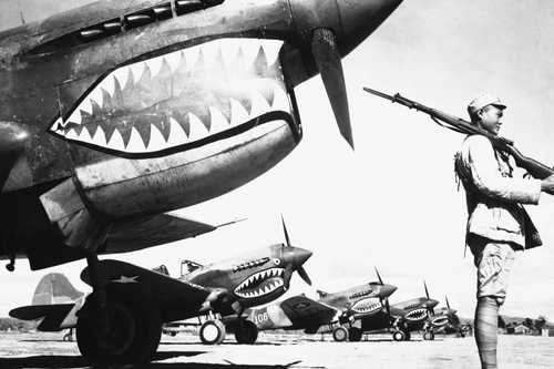 Chinese Soldier Guards P-40