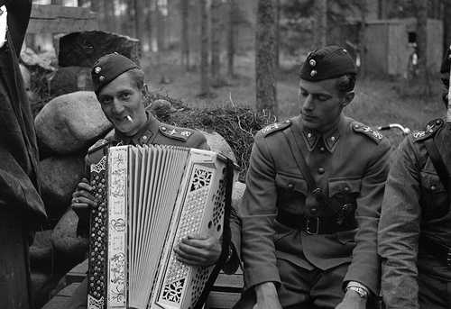 Playing accordion