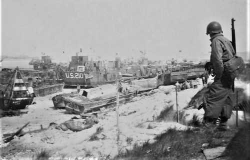 Beach scene at Omaha