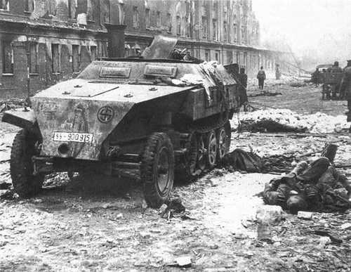 SS Halftrack in Berlin after Battle