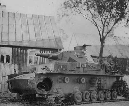 Destroyed German  tank in Poland.