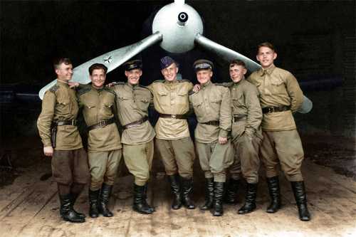 Pilots of the 102th Guards Fighter Aviation Regime