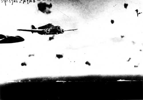 Under the AA fire