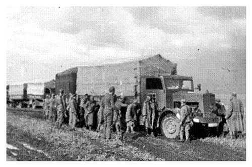 Hungarian Military Truck Column, 1942