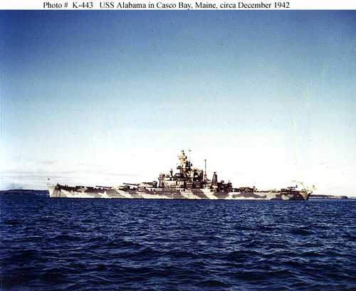 USS Albama in casco bay, Maine