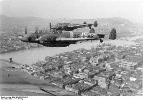 Bf-110's above Budapest
