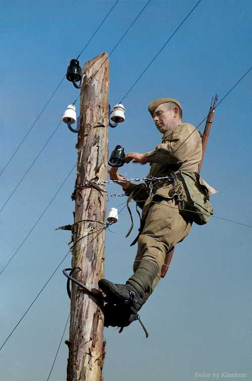 Red Army wireman at work