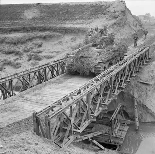 Camouflaged Sherman tank