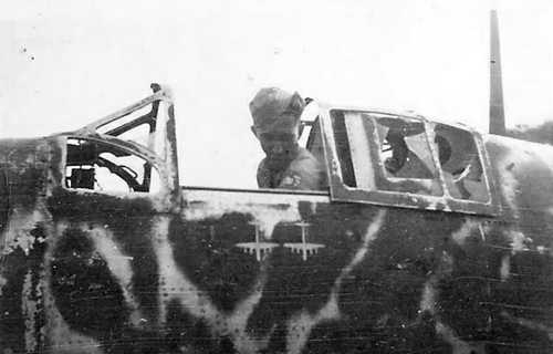 Marine inside a B-29 Hunter