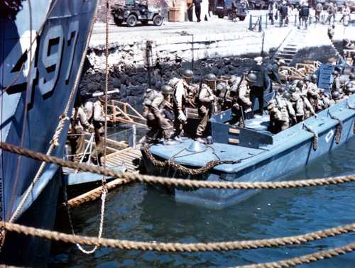 Loading into landing craft